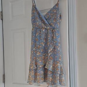 Almost Famous Blue Floral Mini Dress